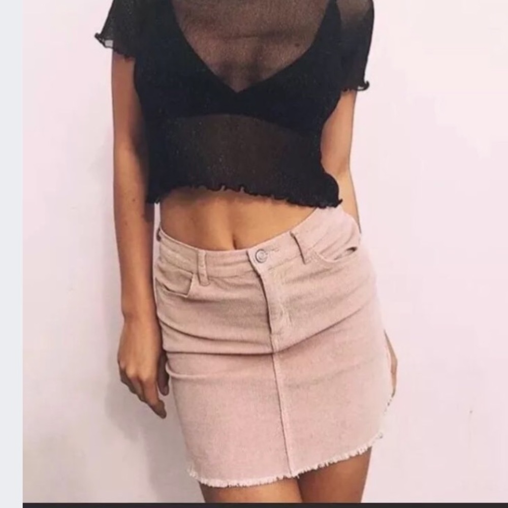 brandy melville corduroy skirt pink